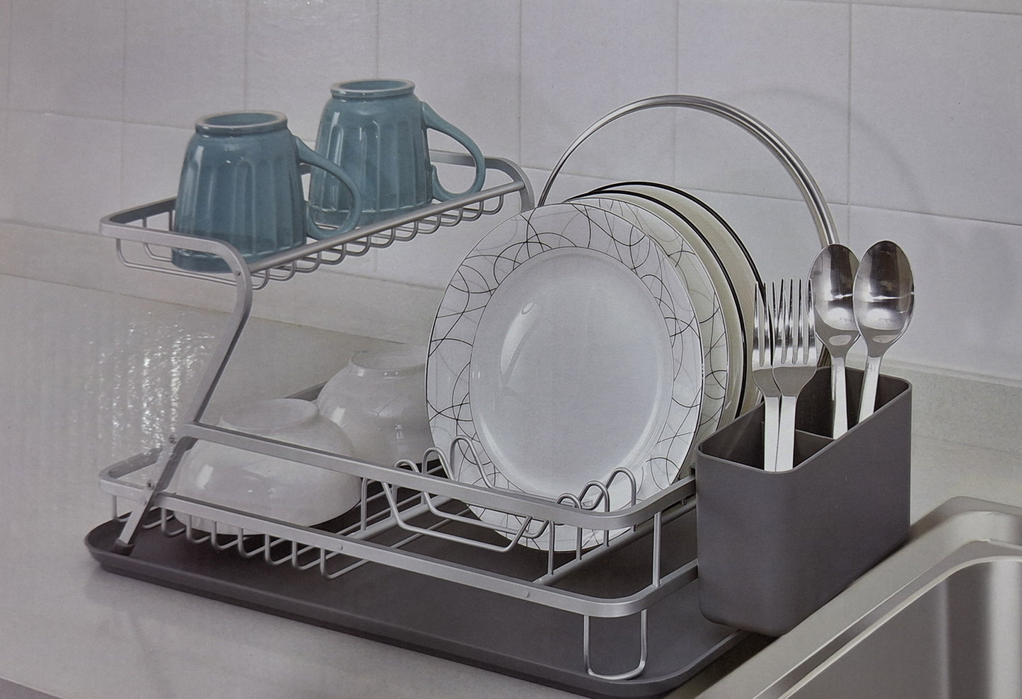 aluminium dish rack 2 layers