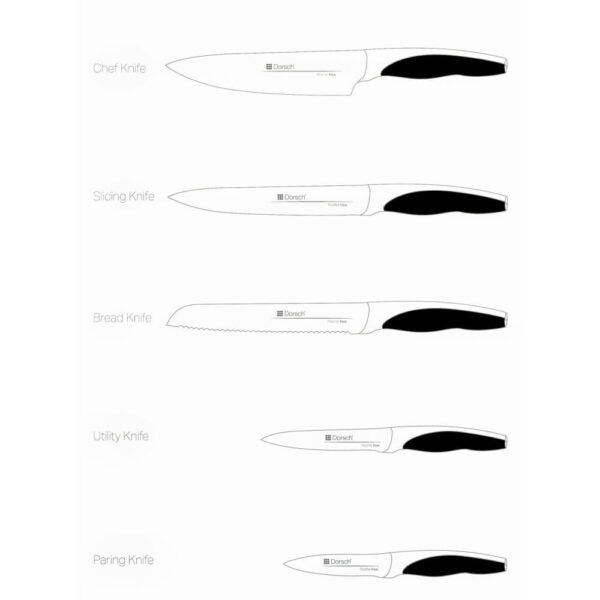 Dorsch Curve Knives Set 6pcs – Dark