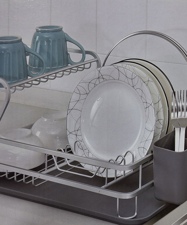 رف أطباق من الألومنيوم مكون من طبقتين