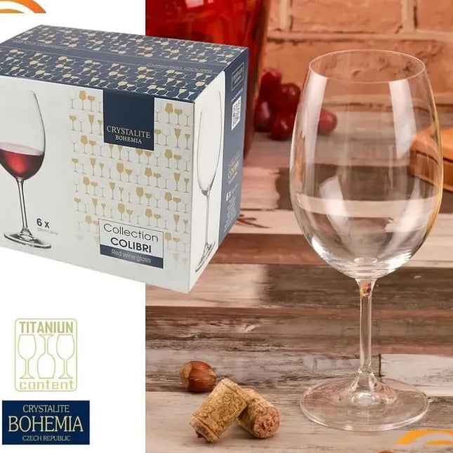 Bohemia Colibri Wine Glasses Set 6pcs