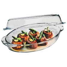 Borcam 2-Piece Oval Covered Pot  2250 cc