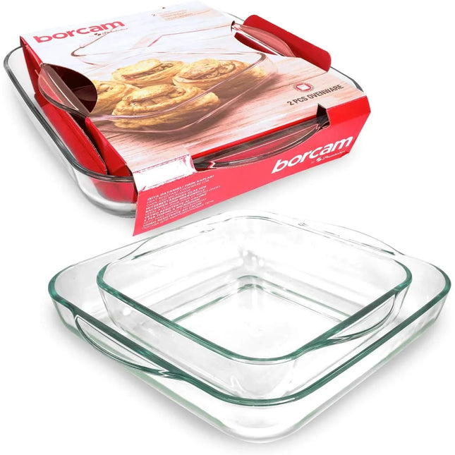 Borcam ovenware square set 2pcs
