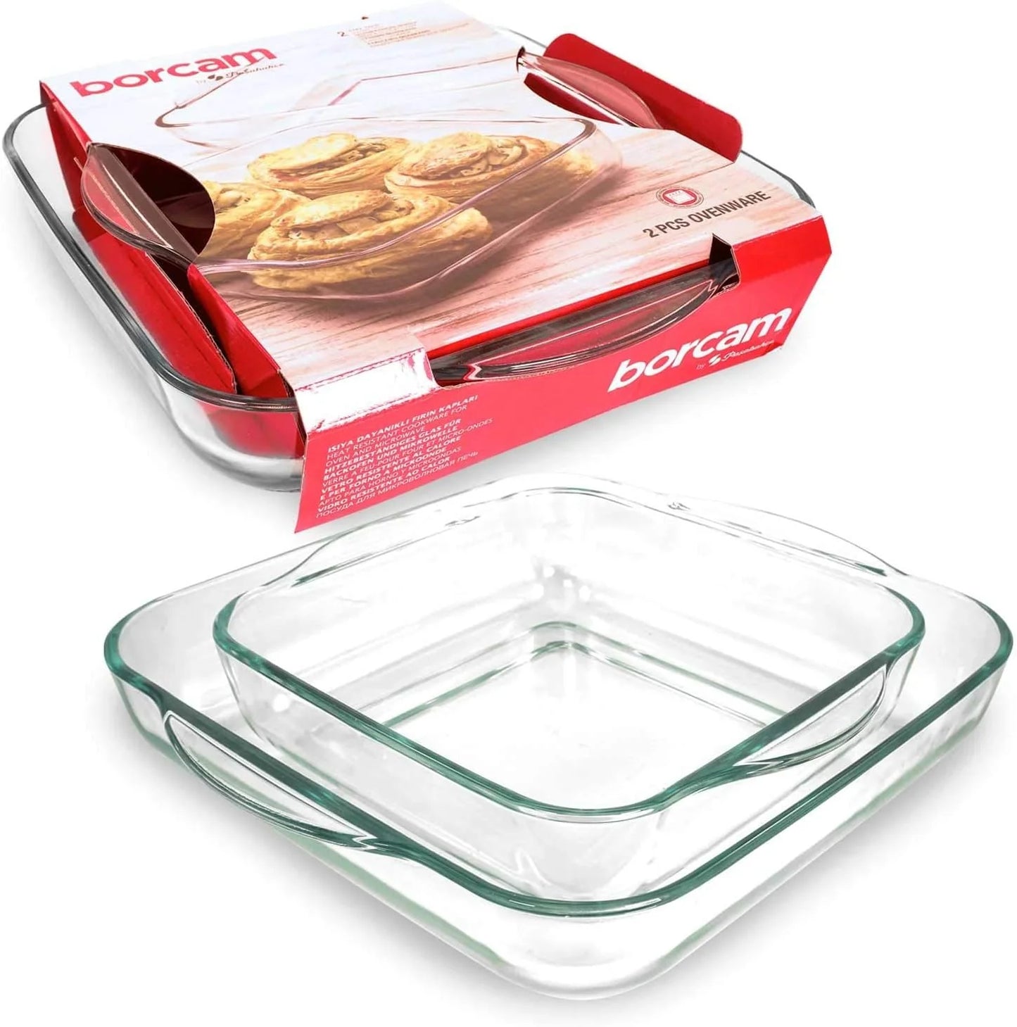 Borcam ovenware square set 2pcs