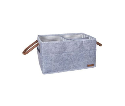 Alaz Felt Style Caddy Bag with Leather Handle Gray