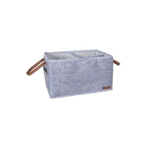 Alaz Felt Style Caddy Bag with Leather Handle Gray