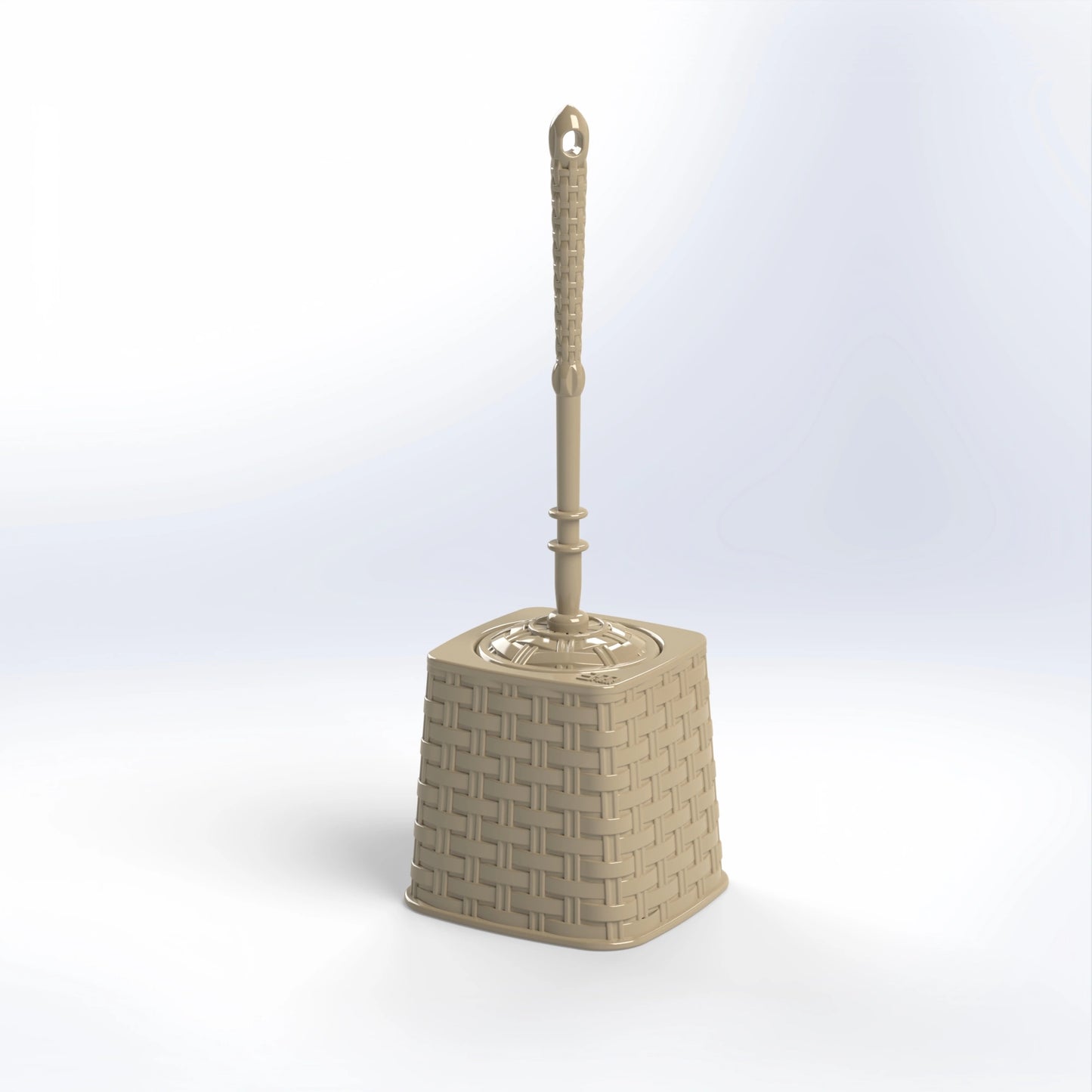 Bianca Rattan Toilet Plastic Brush with Cover