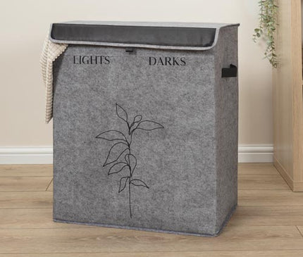 Alaz Double Laundry Hamper with Lid and Handles