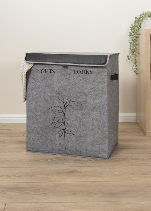 Alaz Double Laundry Hamper with Lid and Handles