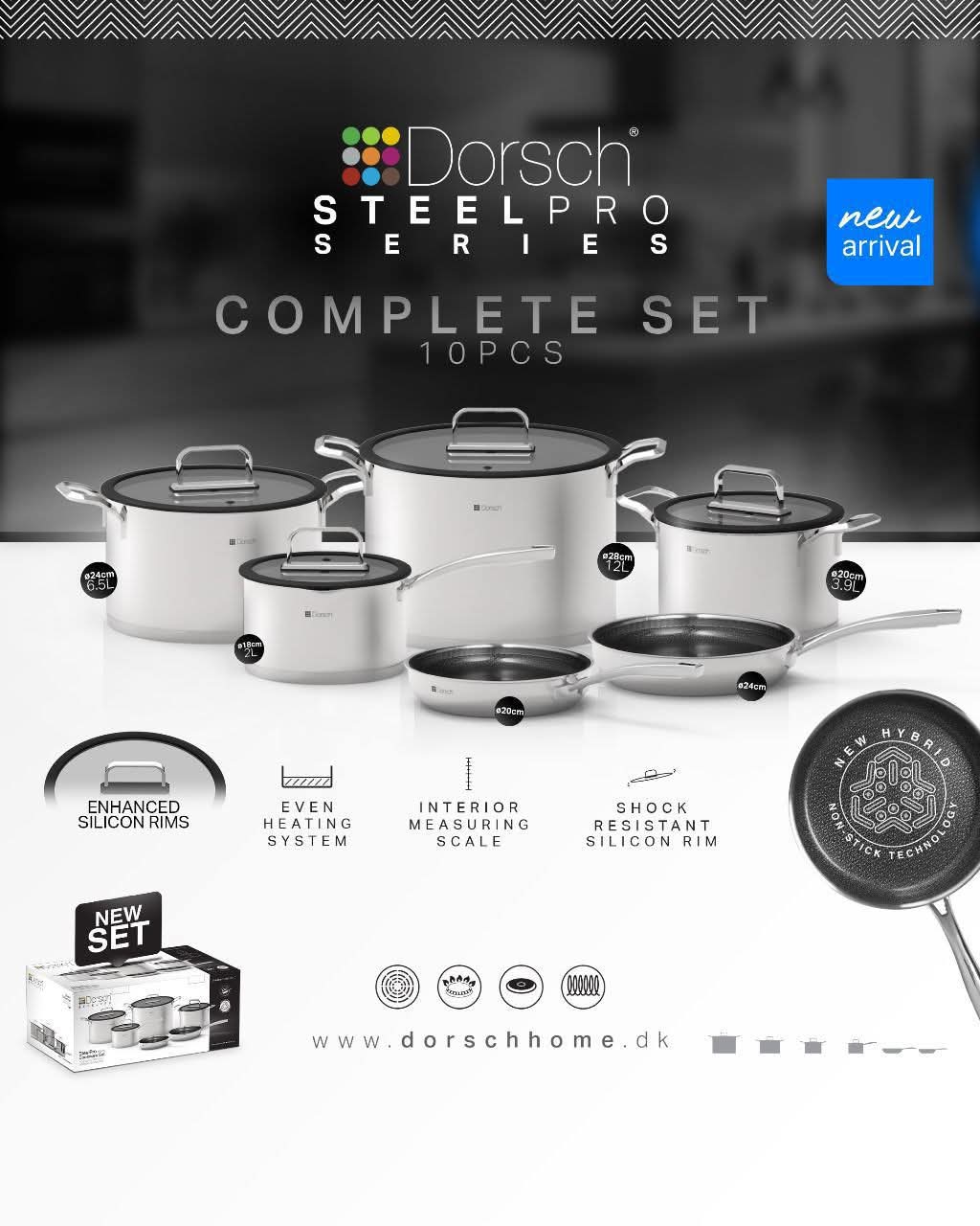 Dorsch steel pro cookware set 6 Pcs