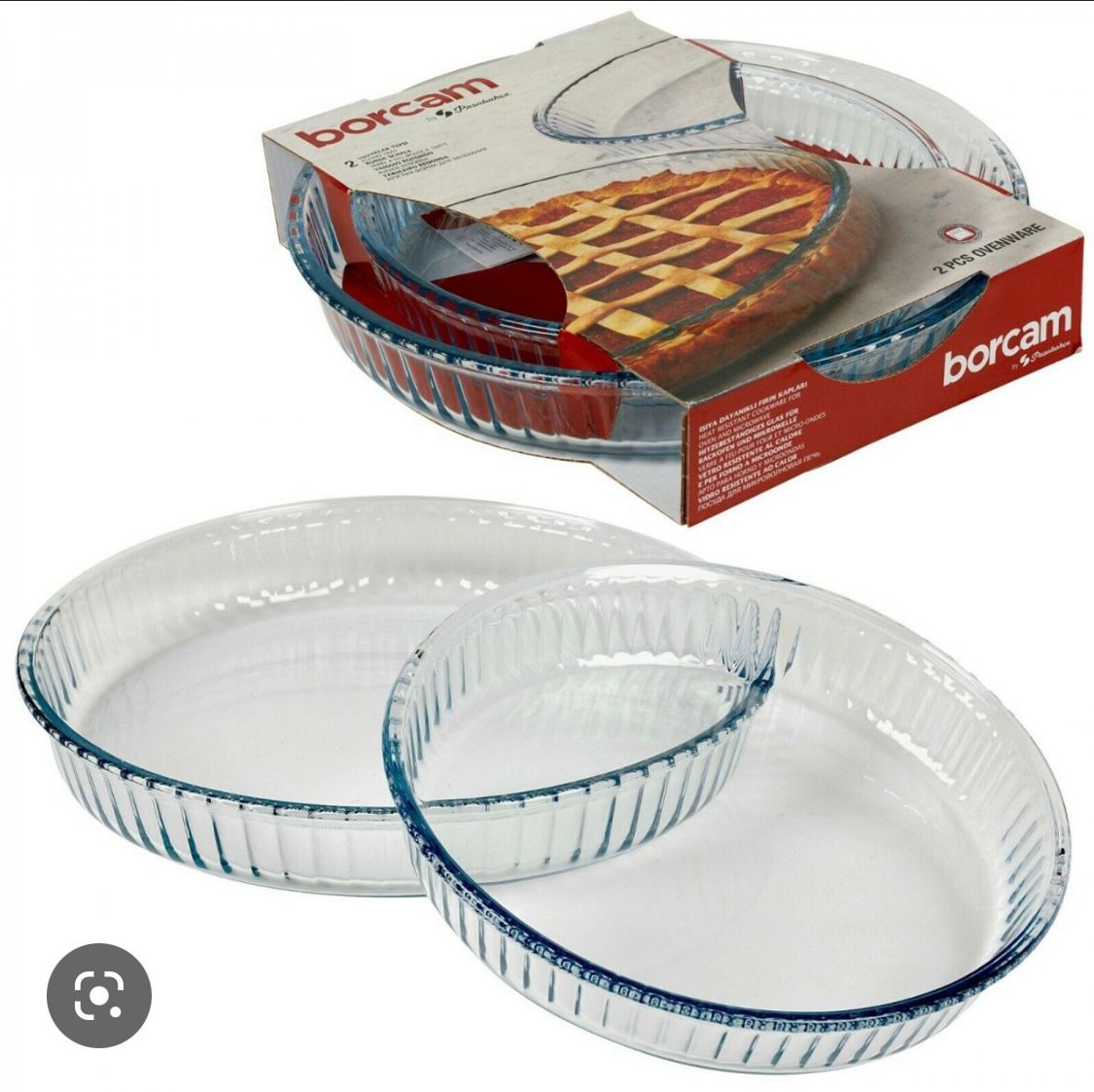 Borcam ovenware circle set 2 pcs