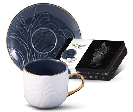 Dorsch Leaf navy coffee cup set 6 pcs