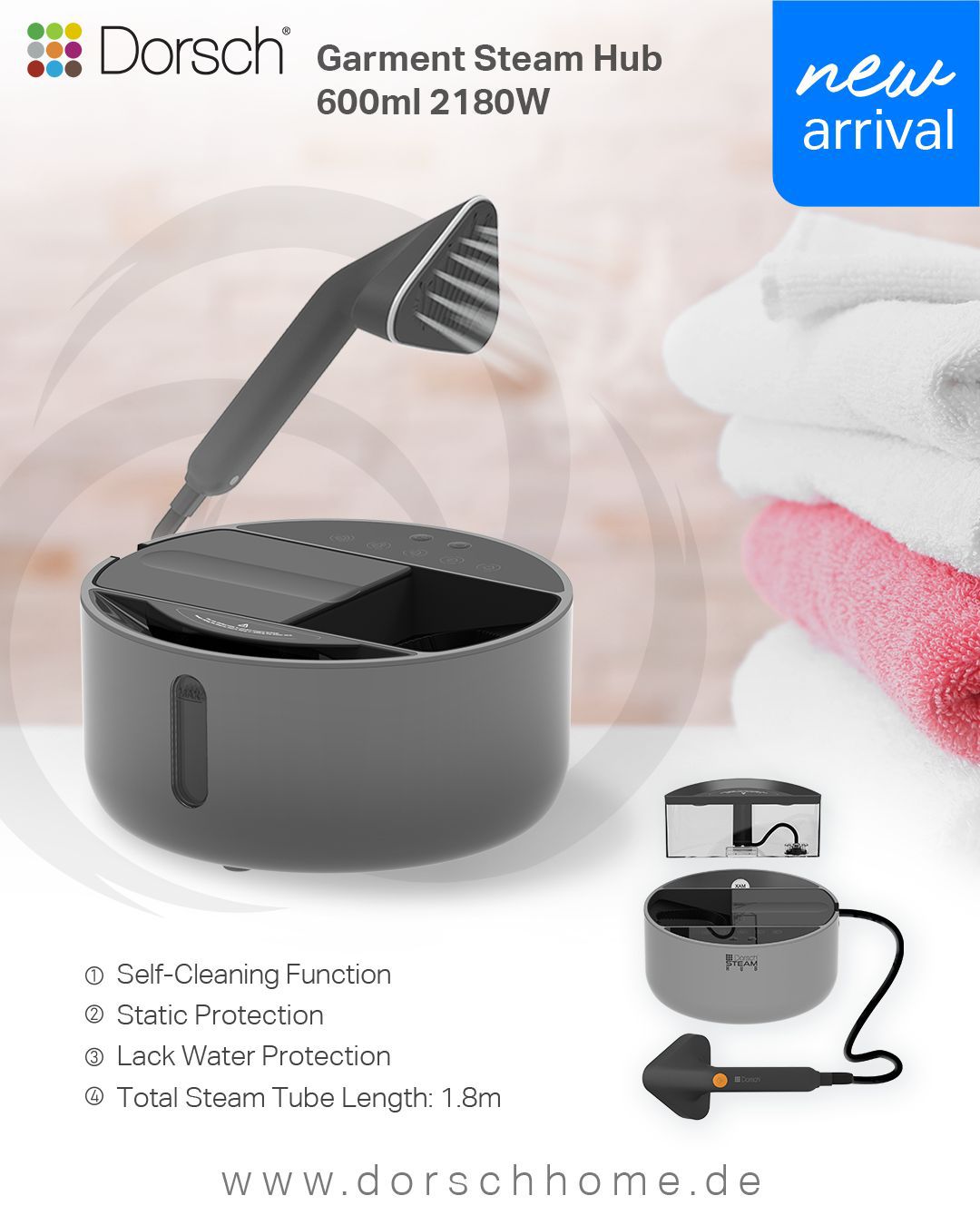 Dorsch garment steam hub