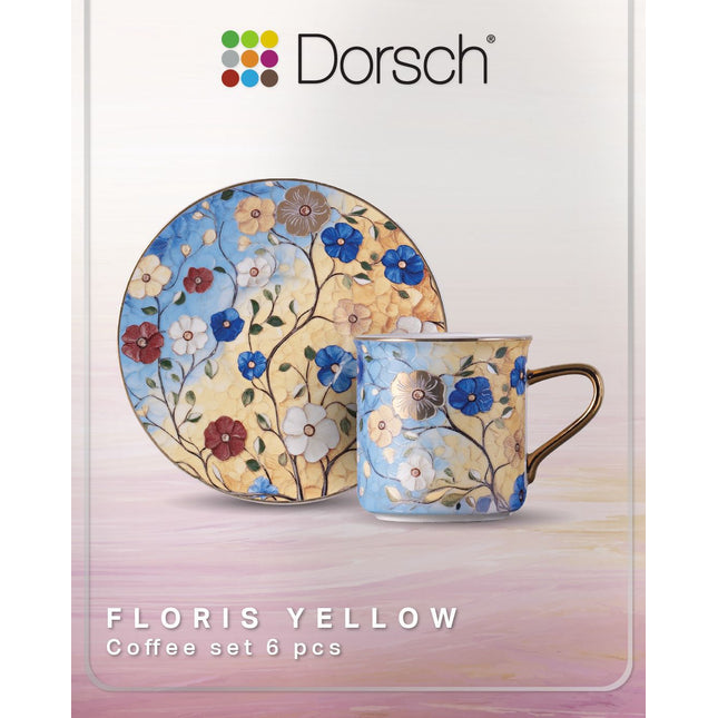 Dorsch Floris Yellow coffee set 6 pcs
