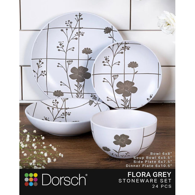 Dorsch Flora Grey stoneware set