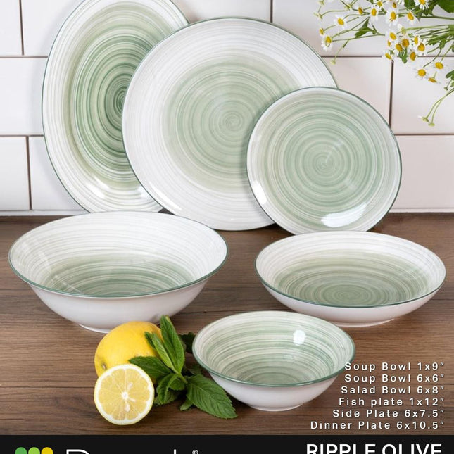 Dorsch ripple olive porcelain set