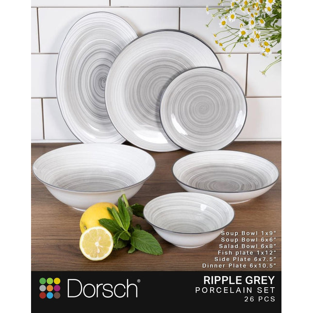 Dorsch Riplle Grey porcelain set