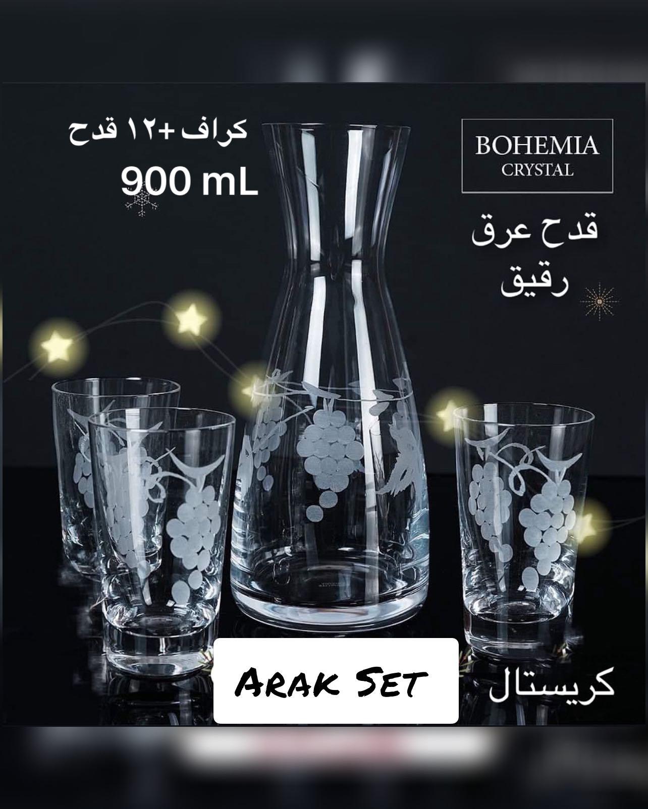 Bohemia arak set 12 pcs + carafe 900 ml