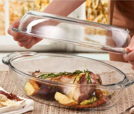 Borcam 2-Piece Oval Covered Pot  2850 cc
