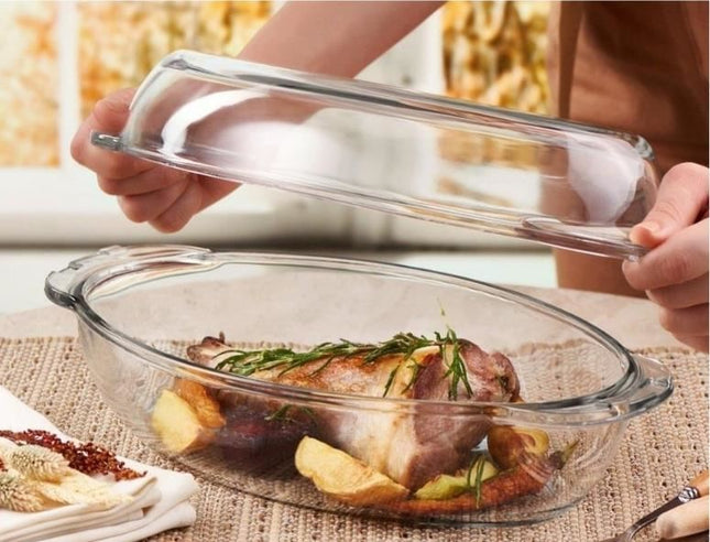 Borcam 2-Piece Oval Covered Pot  2850 cc