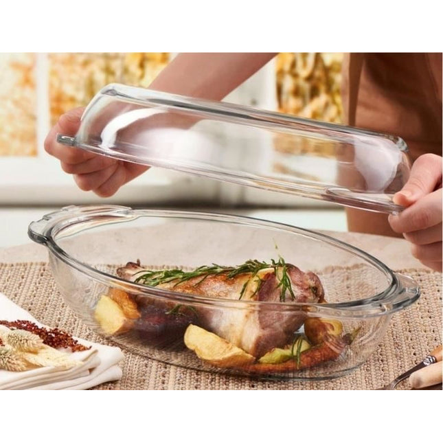 Borcam 2-Piece Oval Covered Pot  2850 cc