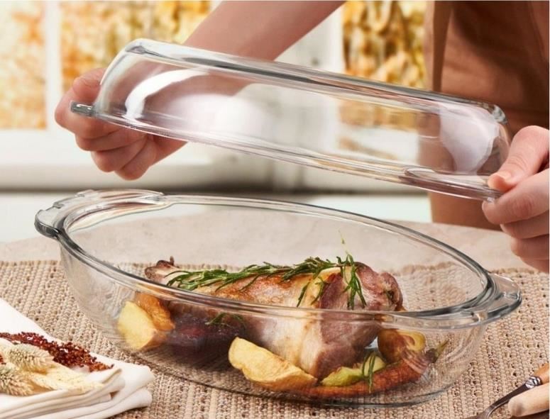 Borcam 2-Piece Oval Covered Pot  2850 cc
