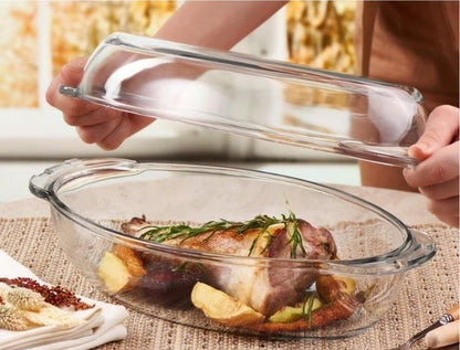 Borcam 2-Piece Oval Covered Pot  2850 cc