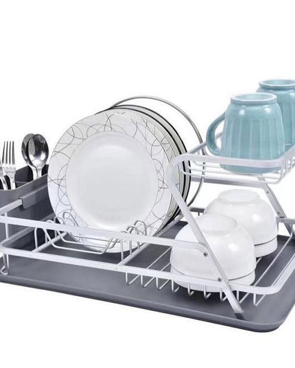 رف أطباق من الألومنيوم مكون من طبقتين