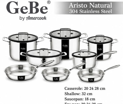 GeBe 8pcs cookware set stainless