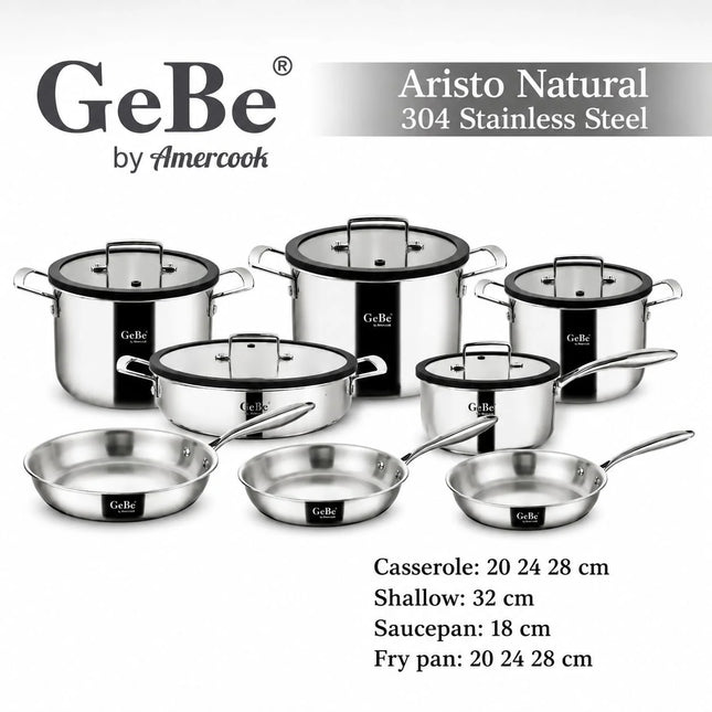 GeBe 8pcs cookware set stainless