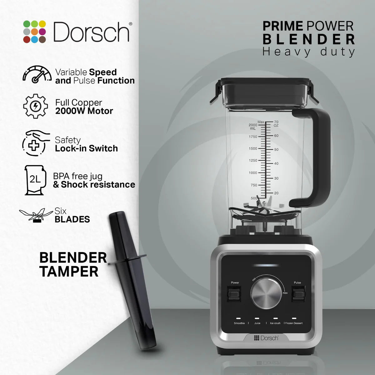 Dorsch Prime Power Blender 2 Liters - 2000W