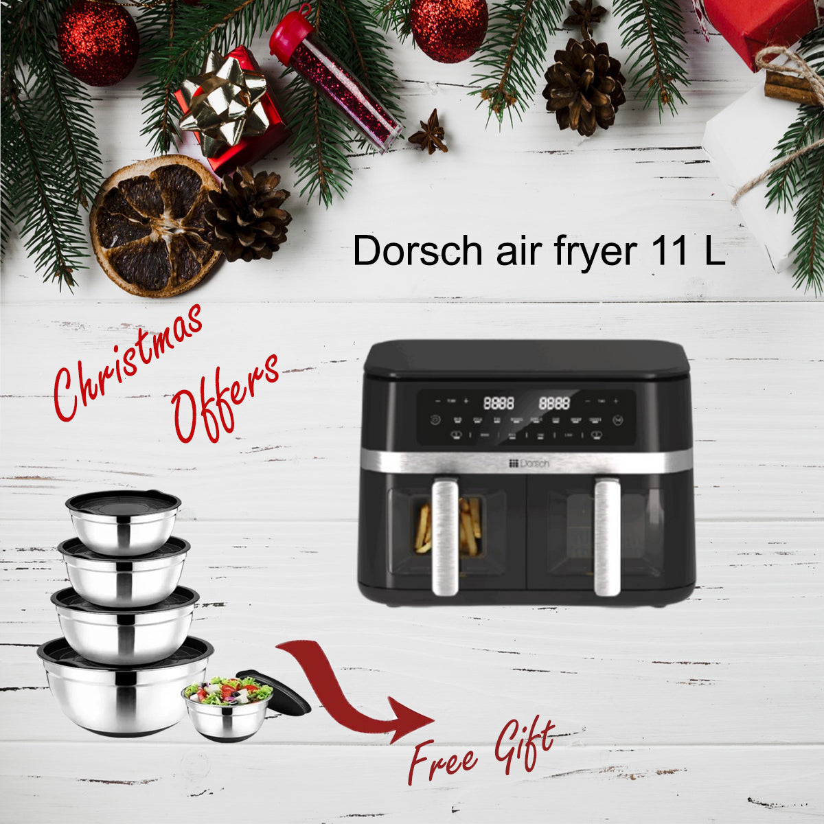 Christmas Offer dorsch air fryer duo 11 litre