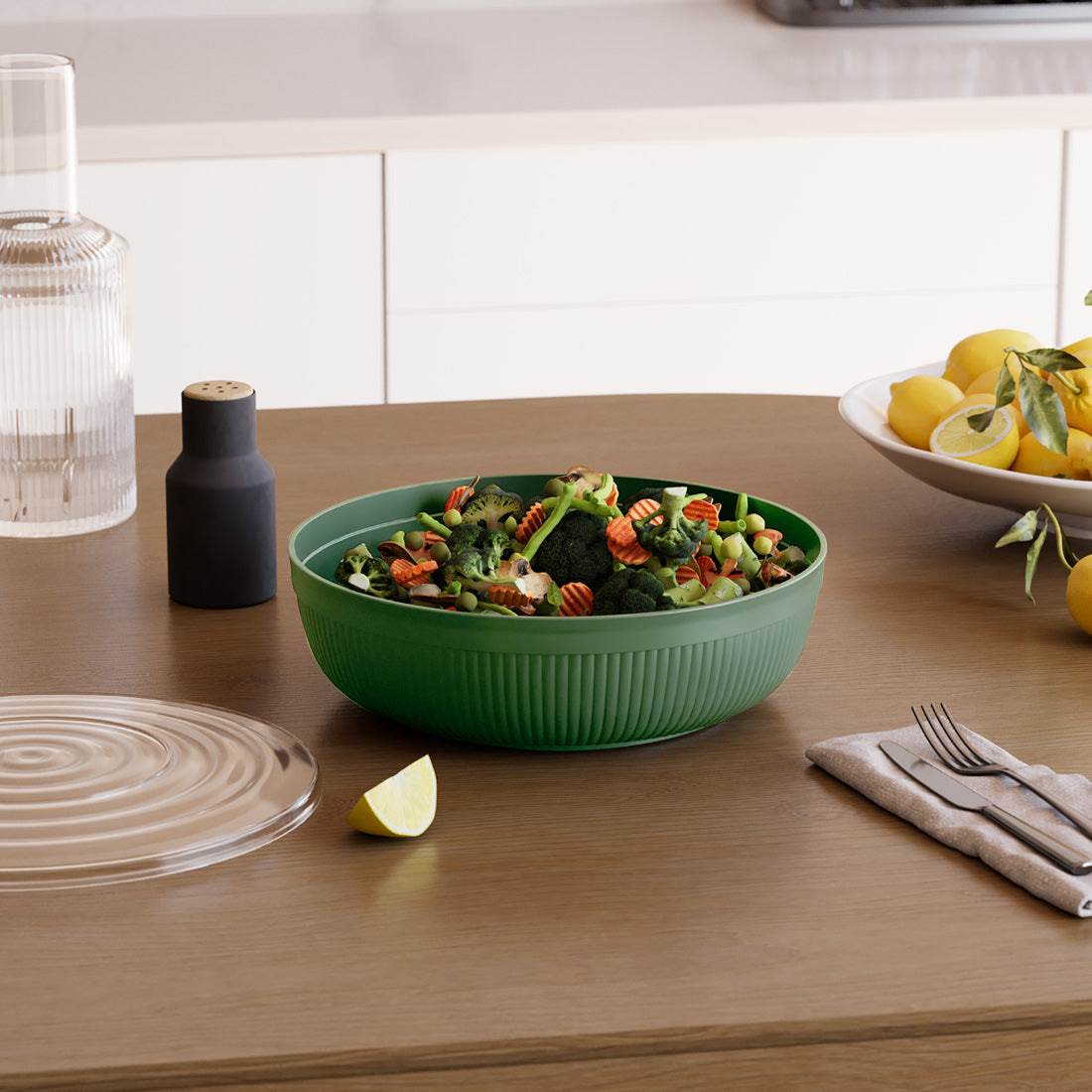 Dunya 3000 ml Line Chef Bowl with Lid