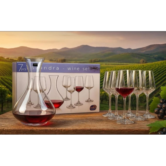 Bohemia sandra wine set 7 pcs