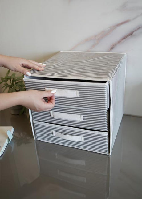 صندوق تخزين قابل للطي بثلاثة أدراج من Alaz