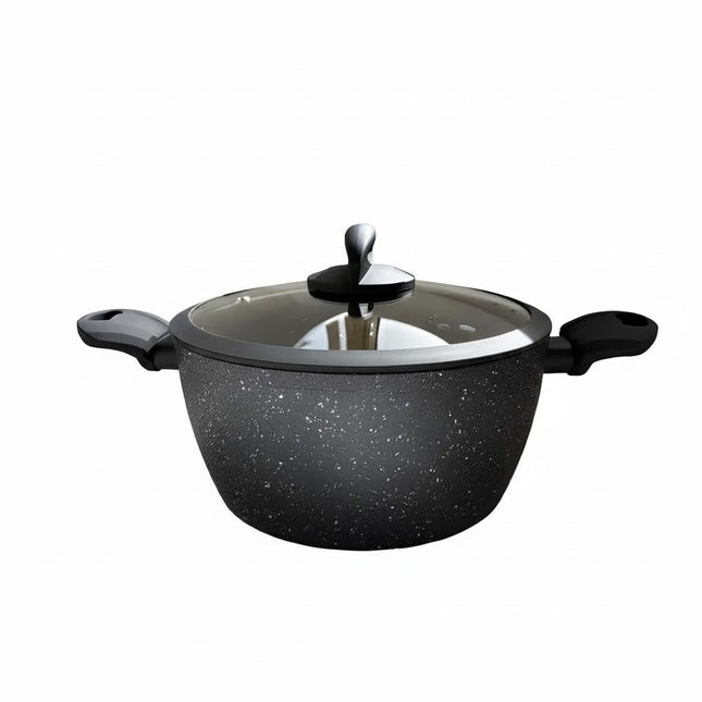 GEBE Granite Pot with Glass Lid 28cm