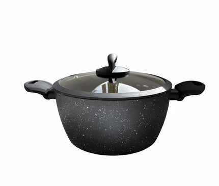 GEBE Granite Pot with Glass Lid 22cm