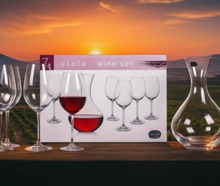 Bohemia viola wine set 7 pcs