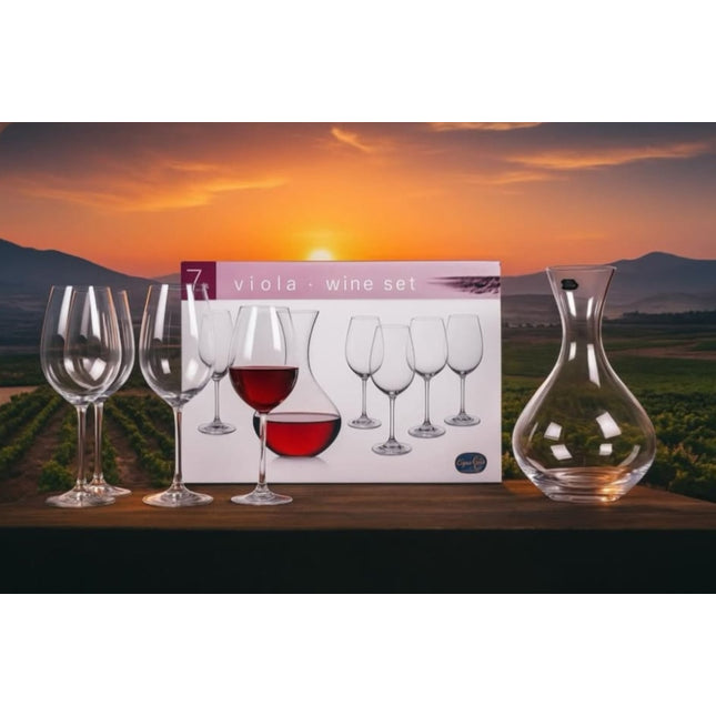 Bohemia viola wine set 7 pcs