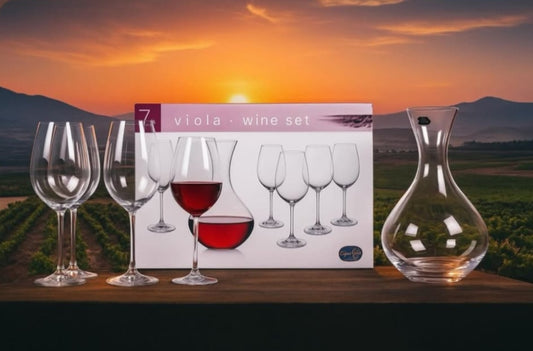 Bohemia viola wine set 7 pcs