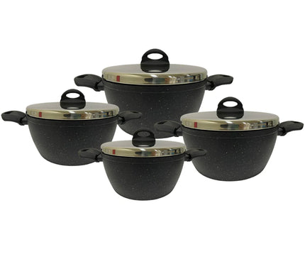 Gebe 4 Pcs Granite set stainless lid