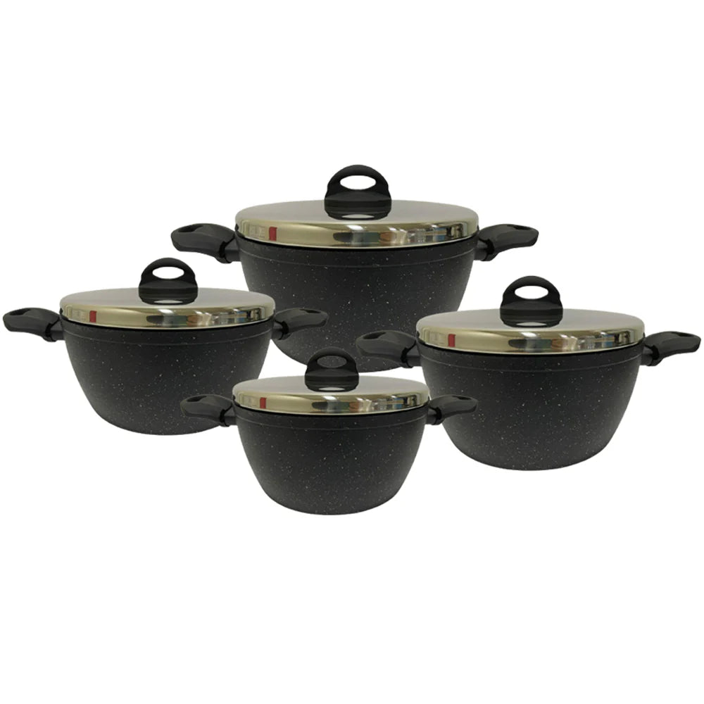 Gebe 4 Pcs Granite set stainless lid